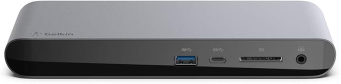 Belkin Thunderbolt 3 Dock Pro w/ Thunderbolt 3 Cable - USB-C Hub - USB-C Docking Station for MacOS &amp Windows Dual 4K @60Hz 40Gbps Transfer Speed 85W Upstream Charging w/ Ethernet SD &amp Aud