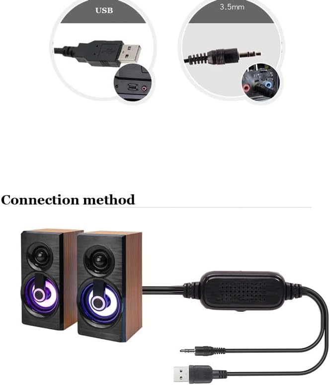 JSEIAJB Music Speakers Wired Mini Computer Speakers Bass Stereo Home Speaker for Laptop Desktop Smart Phones(E)