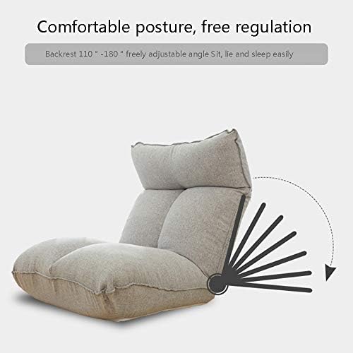 Floor Chair Floor Chair Foldable Meditation Chair with Backrest Lazy Lounge Sofa Removable and Washable 5 Gears Freely Adjustable Single Floor Chair (Color : Blue)