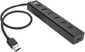 Tripp Lite 7-Port USB-A Mini Hub - USB 3.2 Gen 1 Up to 5 Gigabits per Second Strong Aluminum Housing International Plug Adapters for UK EU Australia - 1-Year Warranty (U360-007-AL-INT)