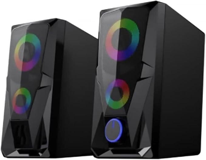 Computer Speakers for Desktop Computer Speaker Computer Speaker 7 Colors LED Effect Sound Luminous RGB Desktop Computer Audio