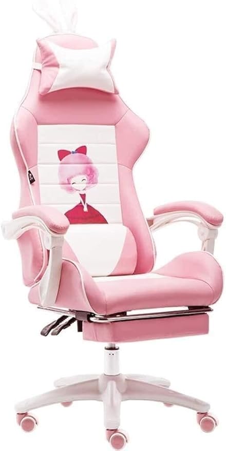 Ergonomic PC Gaming Chair with Lumbar Support Adjustable Height 170° Recline Flip-Up Arms &amp Headrest