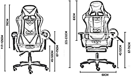 Office Chair E-Sports Chair Ergonomic High-Back Racing Chair Lift Swivel Chair Video Game Chair Armrest Seat Office Chair Chair (Color : Black) Needed