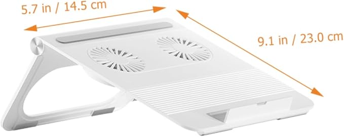 Laptop Cooling Rack with Dual Fans Lightweight Foldable Laptop Stand with Non Slip Silicone Support Portable Notebook Cooler for Travel and Business Use