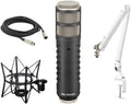 Rode Procaster Cardioid Dynamic Broadcast Microphone with PSA1+ Microphone Boom Arm White PSM1 Shockmount and XLR Cable