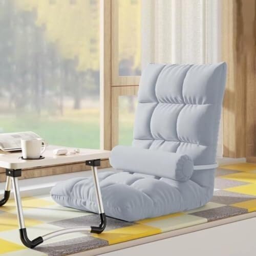 ELEFOCUS Floor Chair with Backrest Foldable Padded Teens Adults Lazy Sofa Meditation Chair Window Chair(/GreenB)