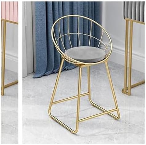 Round Stool Industrial Gaming Chair with Cushioned Seat for Office Bedroom and Vanity White Leather Home Furniture