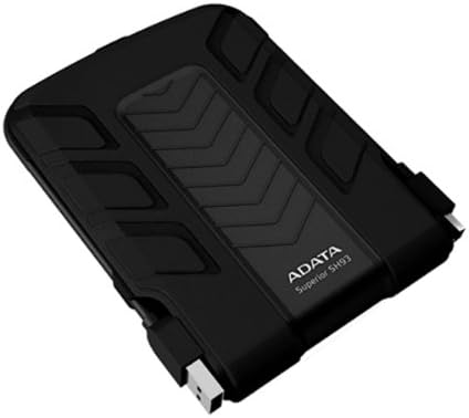 ADATA SH93 Waterproof/Shockproof 500GB USB 2.0 External Hard Drive – ASH93-500GU-CBK (Black)