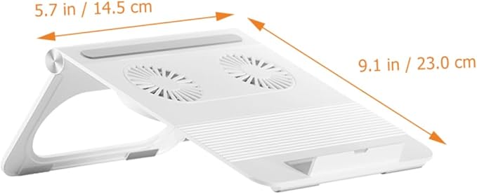 Uonlytech Laptop Cooling Rack with Dual Fans Slip Silicone Multipurpose Notebook PC Holder Quiet Ventilation Stand for Enhanced Airflow and Ergonomic Support