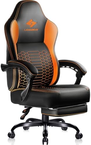 Gaming Chair 400lb Weight Capacity Ergonomic Video Game Chair with Footrest Racing Style Computer Chair with Headrest and Lumbar Support