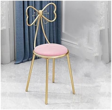 Round Stool Industrial Gaming Chair with Cushioned Seat for Office Bedroom and Vanity White Leather Home Furniture