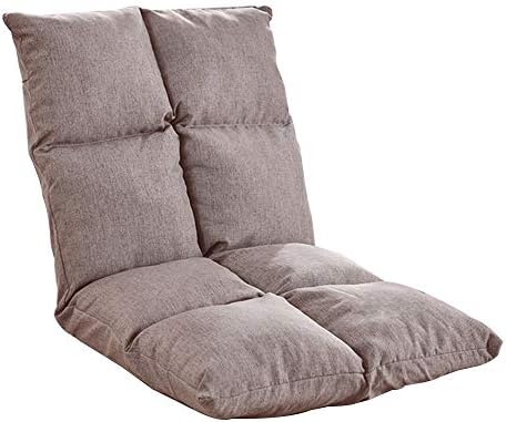 BTZHY Floor Chair Floor Chair Lazy Leisure Sofa 5 Speed Adjustment Computer Chair Bed with Backrest Removable and Washable Folding Floor Chair for Bedroom Bay Window (Color : Khaki)