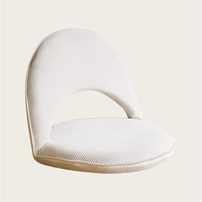 Padded Chair Adjustable Floor Seat Metal Frame Floor Chair Meditation Seating with Removable Seat Cover Cushioned Recliner for Bedroom Living Room Lounge(White)