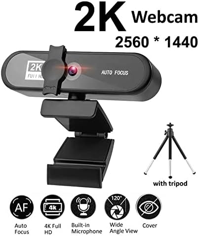 Web Camera Webcam 2K 25601440 Full HD with Microphone Auto Focus Web Camera Meeting for Laptop Desktop PC Computer Mini Cam Accessories for Gaming Video Calling Recording