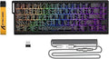 ATTACK SHARK X68PRO HE Rapid Trigger Wireless Keyboard 0.01mm RT Accuracy 8000Hz Wired Gaming Keyboard Adjustable Actuation Snap Tap RGB Backlit Magnetic Switch C01 Coiled Cable -Black
