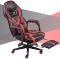 Office Chair Gaming Chair Computer Chair Height Adjustable Gaming ChairHigh Back Office Chair Ergonomic Computer Chair with Headrest FootrestPU Leather Game Chair Racing Style Recliner Swi