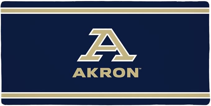 University of Akron Zips Primary Logo Stripes Large Gaming Mouse Pad Desk Mat with Stitched Edges Non-Slip Base for Gamer Home and Office 31.5 x 15.7