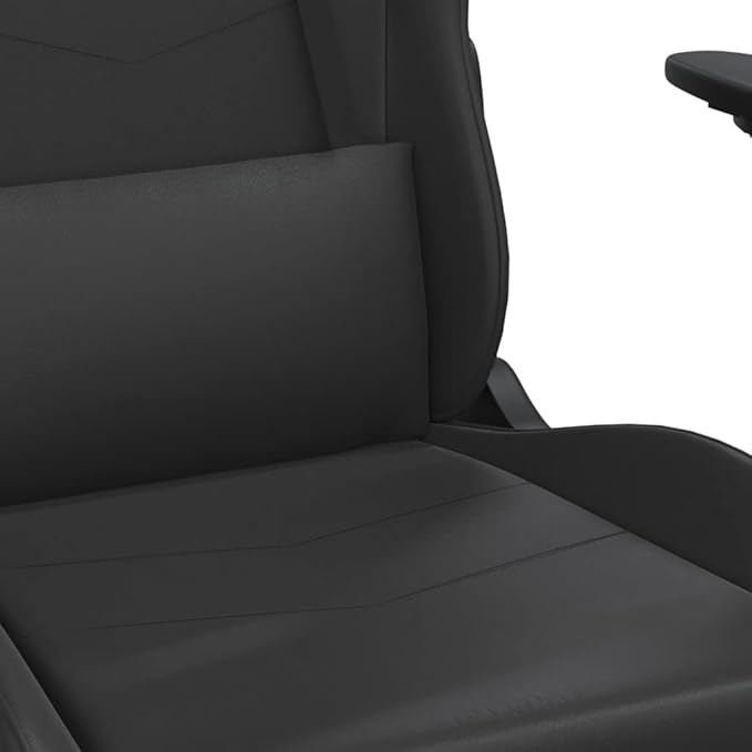Gaming Chair with FootrestFaux Leather Computer Game ChairOffice ChairErgonomic Desk Chair PC Gaming Chair for Adults Teens(Black)