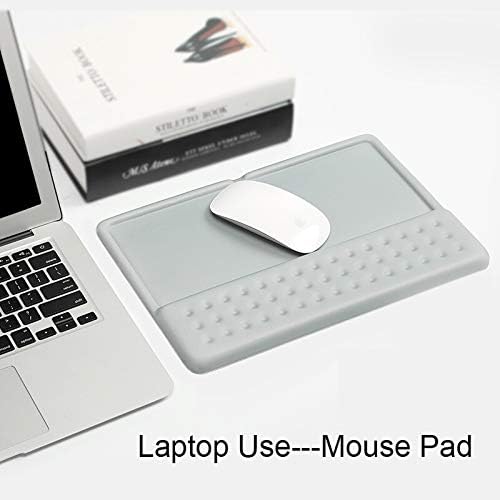 Buwico 2 in 1 Keyboard Wrist Rest Pad Wrist Support Keyboard Mat Wrist Rest Mouse Pad for Apple Magic Keyboard 2 (Gray)