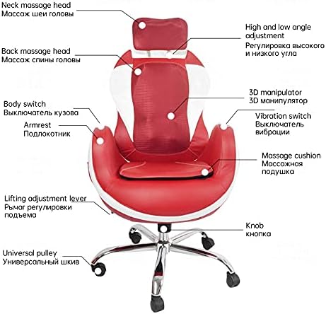 Office Chair Gaming Chair Computer Chair Home &amp Office Massage Chair Full Body Massage Computer Chair Multifunctional Electric Vibrating Office Chairs (Color : Svart)