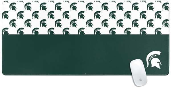 Skinit Extra Large Gaming Mouse Pad - Officially Licensed Michigan State University Spartans MSU Split Design with Stitched Edges Waterproof Non-Slip Rubber Base Desk Mat for Keyboard &amp Mouse