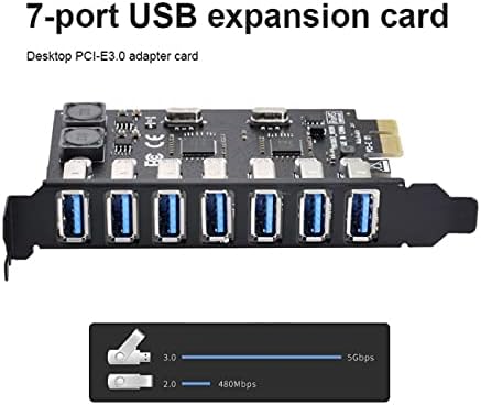 NFHK 7 Ports PCI-E to USB 3.0 HUB PCI Express Expansion Card Adapter 5Gbps for Motherboard