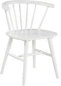 Adjustable Office Computer Chair with Armrest 1pcs White Modern Minimalist Spindle Back Dining Chair with Solid Wood Frame