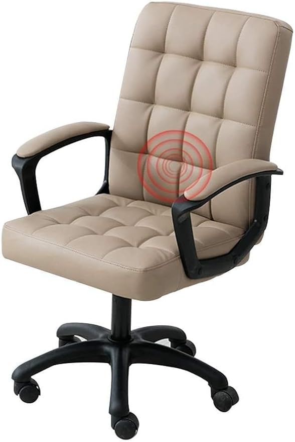 Home Office Chair Executive and Ergonomic Swivel Chair Adjustbale Height Leather Desk Gaming Chair High-Back Office Chair for Study Bedroom Bearing Capacity: 330 Lbs ( Color : Khaki  Size : With mass