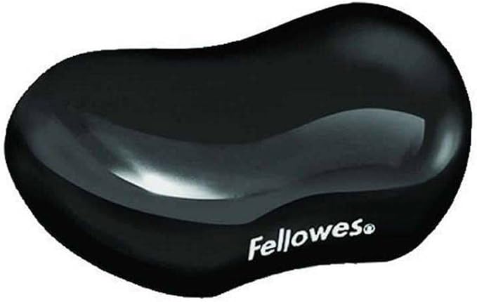 Fellowes Wrist Rest - Crystals Gel Wrist Rest with Non Slip Rubber Base - Ergonomic Mouse Mat Wrist Support Keyboard Wrist Rest for Computer Laptop Home Office Use - Black