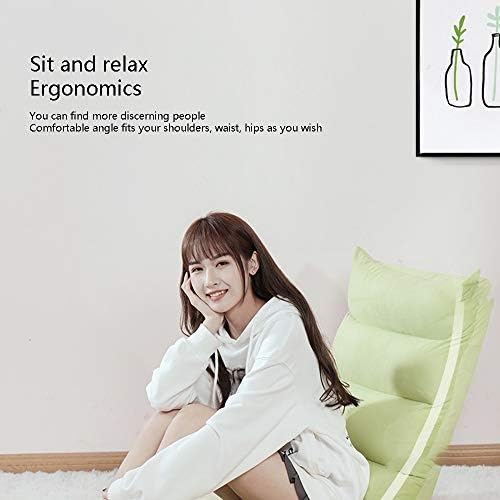 Floor Chair Floor Chair Folding Bed Chair Removable and Washable Single Lounger Sofa 5-Speed Adjustment Floor Sofa for Balcony Bay Window (Color : Dark Blue)