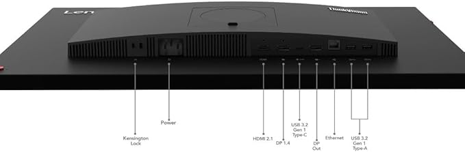 Lenovo ThinkVision T27hv-30 27 Class Webcam WQHD LED Monitor - 16:9 - Raven Black