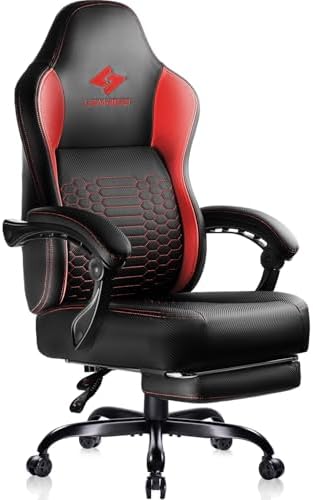 Gaming Chair 400lb Weight Capacity Ergonomic Video Game Chair with Footrest Racing Style Computer Chair with Headrest and Lumbar Support