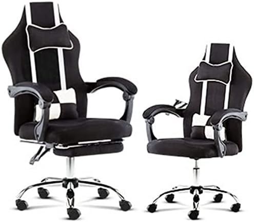 Chair Computer Chair Lift Swivel Chair Office Chair High Back Reclining Chair with Footstool Ergonomic Gaming Chair (Color : Black)
