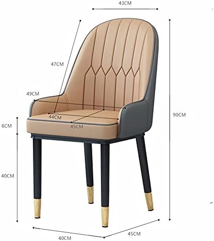 Office Chair Gaming Chair Computer Chair Living Room Furniture Design Armchairs Nordic Chair Metal Leather Material Dining Room Chairs Leisure Computer Stool (Color : Grau)
