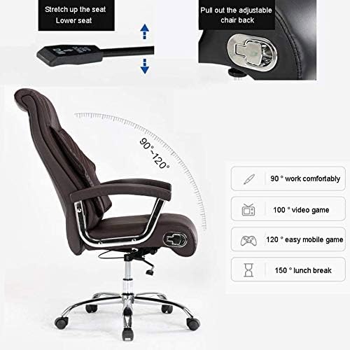 Office Chair Gaming Chair Computer Chair Executive Adjustable Office Chair Ergonomic Computer Chair with Layered Memory Foam Pillows (Color : Argento)