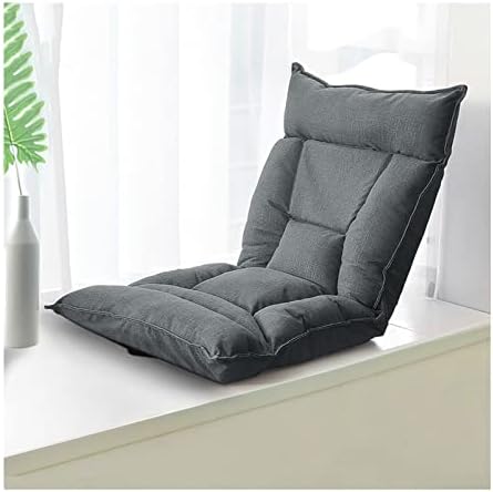 Floor Chair Indoor Adjustable Floor ChairFloor Lazy Sofa Chair 5 Angle Adjustment Folding Chaise Lounger Office Bedroom Cushioned Recliner Sofa for Reading Gaming Meditating (Color : Grey Size : 5