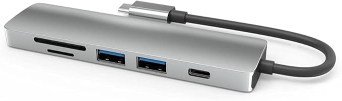 6 in 1 USB C Hub Type C to HDMI + 2X USB3.0 + PD + TF + SD Adapter