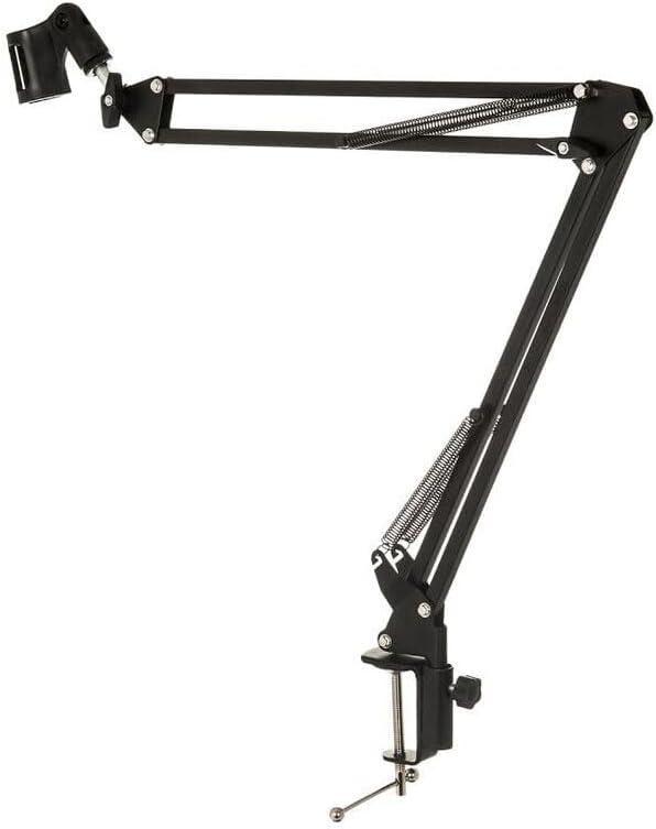 StreamEye BOOMARM1 Boom Arm Mic Stand with Desktop Mount (Four-Pack) Detachable Clips Professional Grade XLR Cables Microphone Pop Filters and Cable Ties
