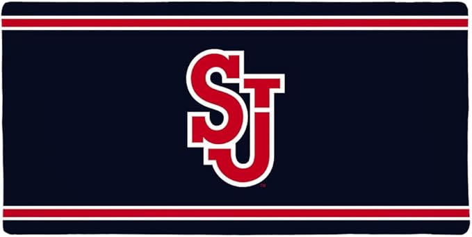 St Johns University Red Storm Primary Logo Stripes Large Gaming Mouse Pad Desk Mat with Stitched Edges Non-Slip Base for Gamer Home and Office 31.5 x 15.7