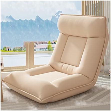 Floor Chair Indoor Adjustable Floor ChairChaise Lounge Sofa Cushioned Floor Chair with Back Support Adjustable 5 Angles Lazy Sofa for Bedroom Office Balcony Reading Removable Washable (Color : Dar