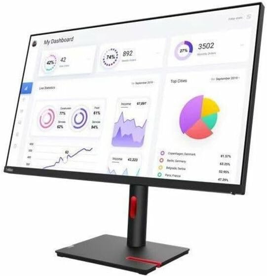 Lenovo ThinkVision T32p-30 31.5 16:9 4K Ultra HD IPS WLED LCD Monitor Raven Black