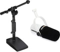 Shure MV7+ Hybrid Podcast Microphone with Mic Stand - White