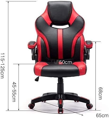 Ergonomic Gaming Chair with Lumbar Support Flip-Up Arms Adjustable Headrest PU Leather Executive Desk Chair