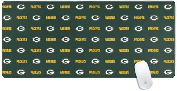 Skinit Extra Large Gaming Mouse Pad - Officially Licensed NFL Green Bay Packers Blitz Series Design with Stitched Edges Waterproof Non-Slip Rubber Base Desk Mat for Keyboard &amp Mouse