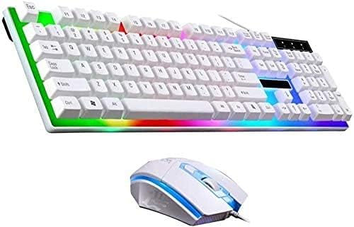 Keyboard Mouse Combo RGB Gaming Keyboard and Backlit Mouse ComboUSB Wired Backlit KeyboardLED Gaming Keyboard Mouse Set for Windows PC with USB