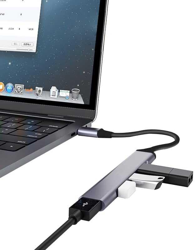 USB C Adapter 4-in-1 Hub USB-A USB Splitter Compatible with Samsung Galaxy Z Flip7/Z Flip7 FE
