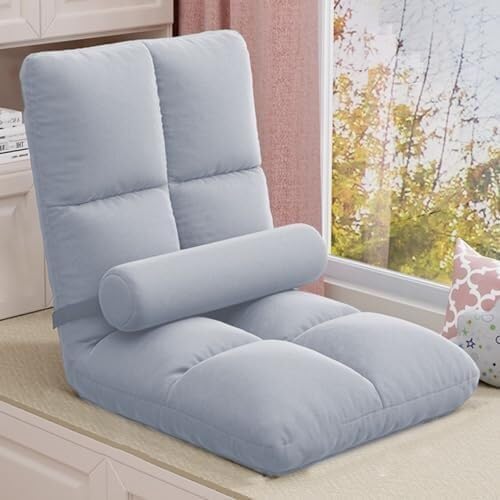 ELEFOCUS Floor Chair with Backrest Foldable Padded Teens Adults Lazy Sofa Meditation Chair Window Chair(/GrayB)