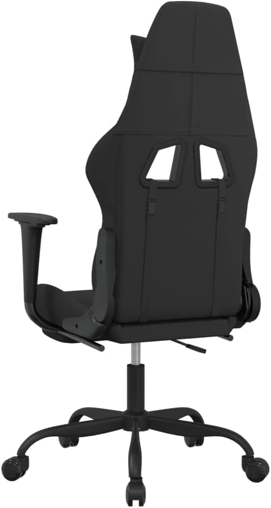 Massage Office Gaming Chair with Footrest Fabric Massage Office Chair Ergonomic Desk Chair Rolling Swivel Adjustable PC Computer Chair for Women Adults Girls(Black)
