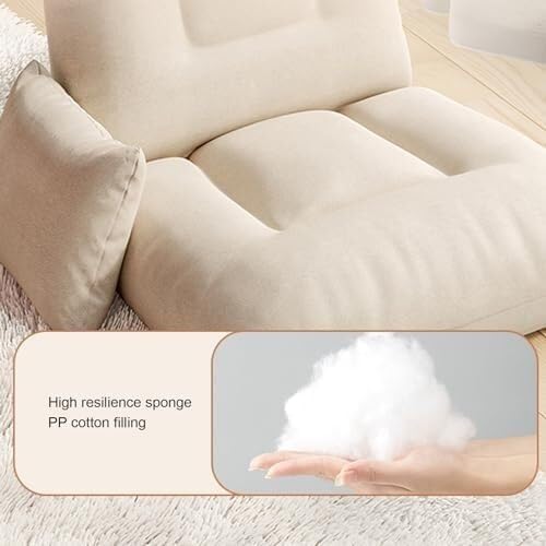 ELEFOCUS Folding Floor Gaming Chair Adjustable Memory Sponge Floor Chair with Backrest Lazy Sofa for Reading Games(Gelb)