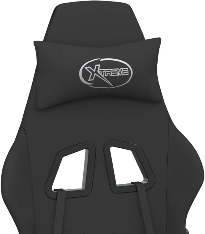 Massage Office Gaming Chair with Footrest Fabric Massage Office Chair Ergonomic Desk Chair Rolling Swivel Adjustable PC Computer Chair for Women Adults Girls(Black) -AA